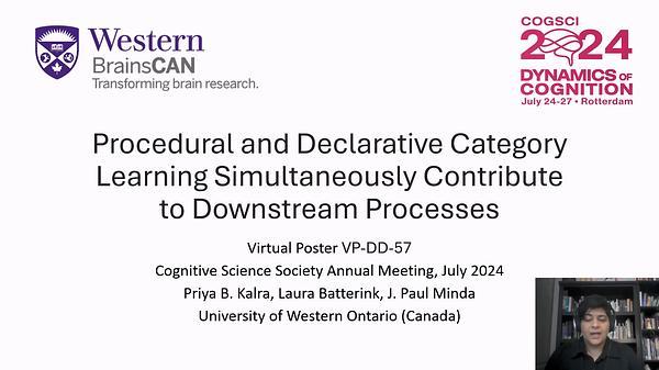Procedural and Declarative Category Learning Simultaneously Contribute to Downstream Processes