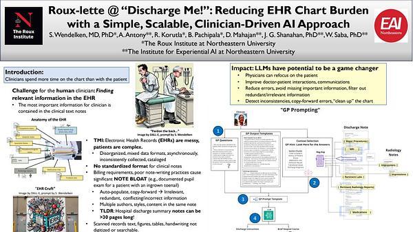 Roux-lette at "Discharge Me!": Reducing EHR Chart Burden with a Simple, Scalable, Clinician-Driven AI Approach