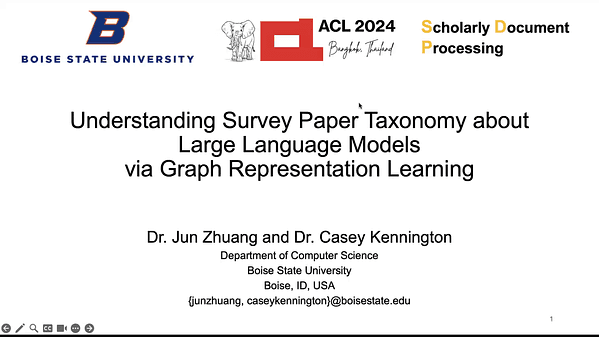 Understanding Survey Paper Taxonomy about Large Language Models via Graph Representation Learning