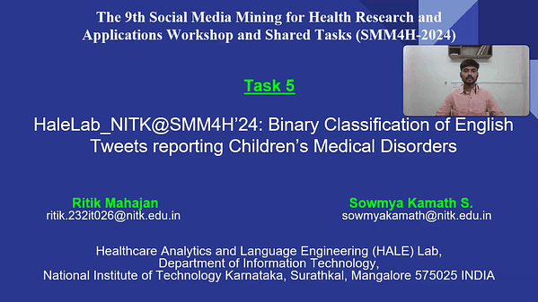 HaleLab_NITK@SMM4H’24: Binary Classification of English Tweets reporting Children’s Medical Disorders