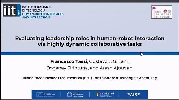 Evaluating Leadership Roles in Human-Robot Interaction Via Highly Dynamic Collaborative Tasks