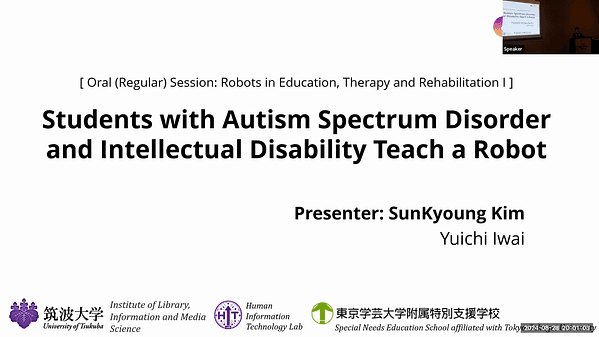 Students with Autism Spectrum Disorder and Intellectual Disability Teach a Robot