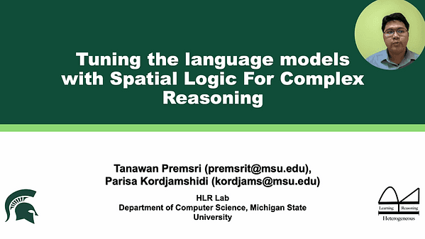 Tuning Language Models with Spatial Logic for Complex Reasoning