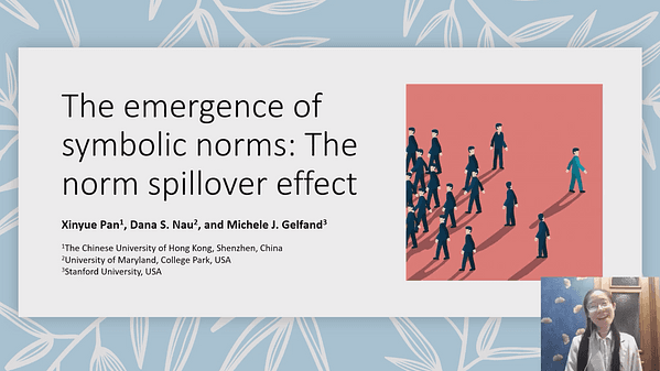 RECORDING - The emergence of symbolic norms: The norm spillover effect