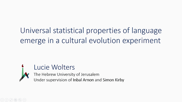 LIVE - Universal statistical properties of language emerge in a cultural evolution experiment