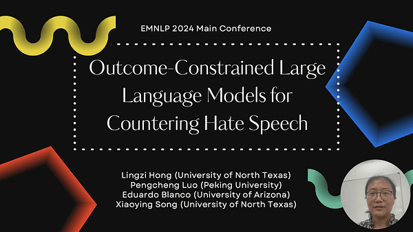 Outcome-Constrained Large Language Models for Countering Hate Speech