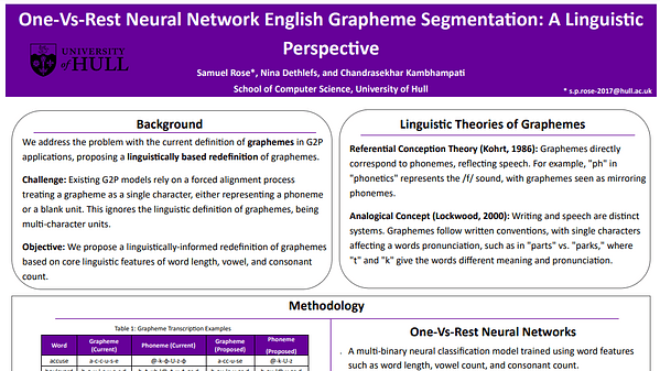One-Vs-Rest Neural Network English Grapheme Segmentation: A Linguistic Perspective
