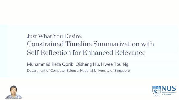 Just What You Desire: Constrained Timeline Summarization with Self-Reflection for Enhanced Relevance