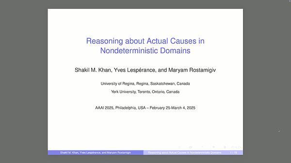 Reasoning About Actual Causes in Nondeterministic Dynamic Domains