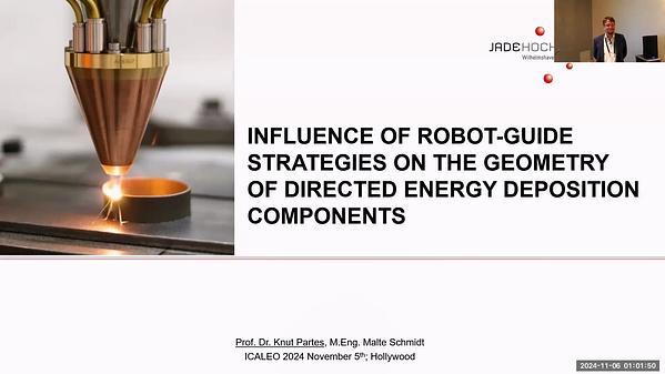 Influence of Robot-Guide Strategies on the Geometry of Directed Energy Deposition Components