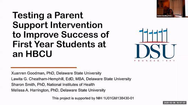 Testing a Parent-Support Intervention to Improve Success of First-Year Students at a Historically Black University