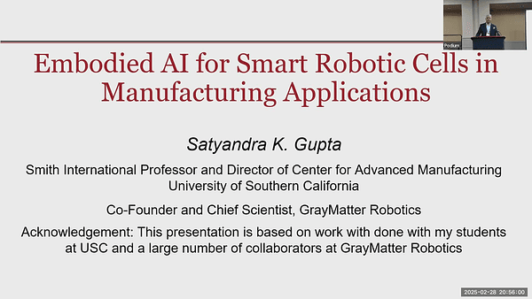 Embodied AI for Smart Robotic Cells in Manufacturing Applications