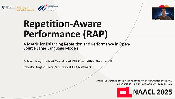 RAP: A Metric for Balancing Repetition and Performance in Open-Source Large Language Models