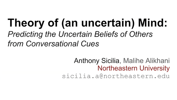 Evaluating Theory of (an uncertain) Mind: Predicting the Uncertain Beliefs of Others from Conversational Cues