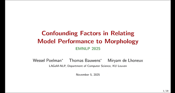  Confounding Factors in Relating Model Performance to Morphology