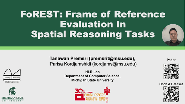 FoREST: Frame of Reference Evaluation in Spatial Reasoning Tasks