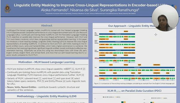 Linguistic Entity Masking to improve Cross-Lingual representations in encoder-based LLMs