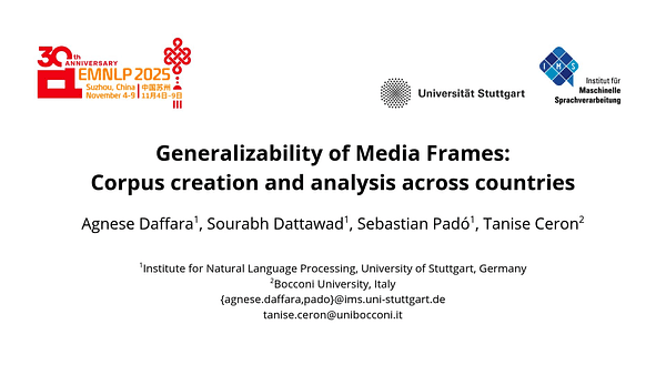 Generalizability of Media Frames: Corpus creation and analysis across countries