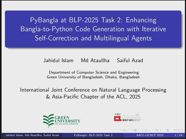 PyBangla at BLP-2025 Task 2: Enhancing Bangla-to-Python Code Generation with Iterative Self-Correction and Multilingual Agents