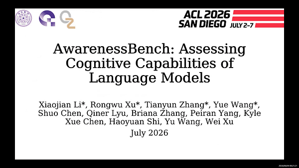 AwarenessBench: Assessing Cognitive Capabilities of Language Models