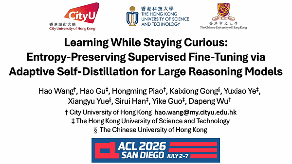 Learning While Staying Curious: Entropy-Preserving Supervised Fine-Tuning via Adaptive Self-Distillation for Large Reasoning Models