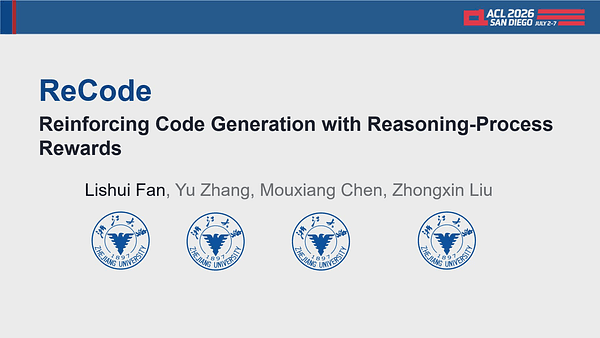 ReCode: Reinforcing Code Generation with Reasoning-Process Rewards