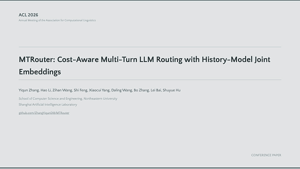MTRouter: Cost-Aware Multi-Turn LLM Routing with History–Model Joint Embeddings