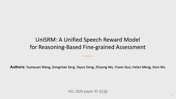 UniSRM: A Unified Speech Reward Model for Reasoning-Based Fine-grained Assessment