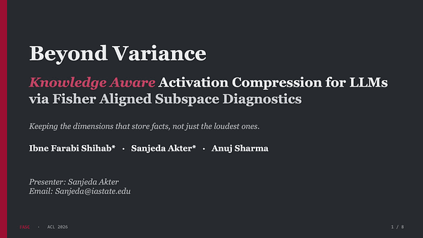 Beyond Variance: Knowledge-Aware LLM Compression via Fisher-Aligned Subspace Diagnostics
