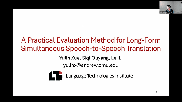 A Practical Evaluation Method for Long-Form Simultaneous Speech-to-Speech Translation