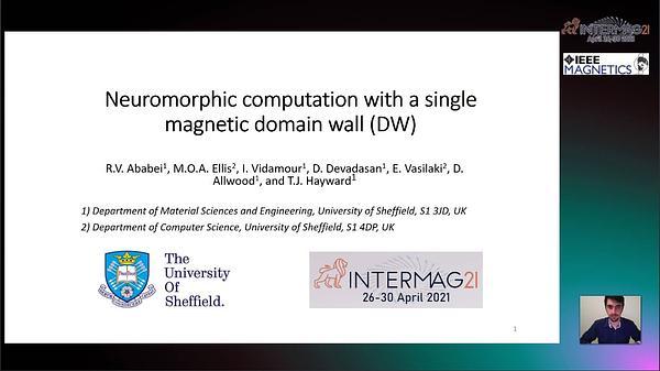  Neuromorphic computation with a single magnetic domain wall