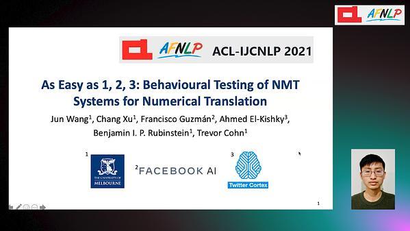 As Easy as 1, 2, 3: Behavioural Testing of NMT Systems for Numerical Translation