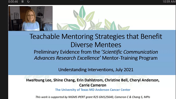 Teachable Mentoring Strategies that Benefit Diverse Mentees: 
Preliminary Evidence from the ‘Scientific Communication Advances Research Excellence’ Mentor-Training Program