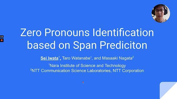 Zero Pronouns Identification based on Span Prediction
