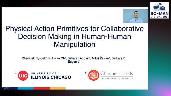 Physical Action Primitives for Collaborative Decision Making in Human-Human Manipulation