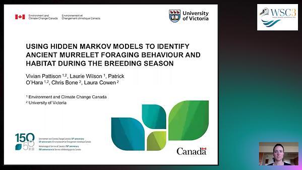 Using hidden Markov models to identify Ancient Murrelet foraging behaviour and habitat during the breeding season