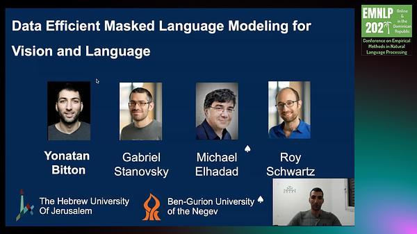 Data Efficient Masked Language Modeling for Vision and Language