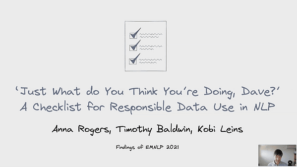 Just What do You Think You're Doing, Dave?' A Checklist for Responsible Data Use in NLP