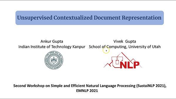 Unsupervised Contextualized Document Representation