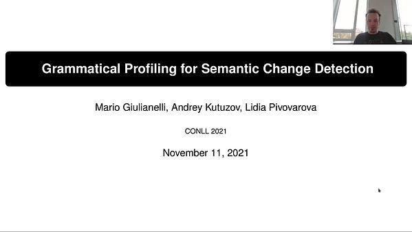 Grammatical Profiling for Semantic Change Detection