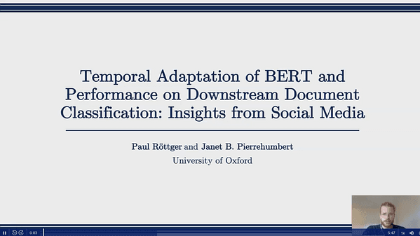 Temporal Adaptation of BERT and Performance on Downstream Document Classification: Insights from Social Media
