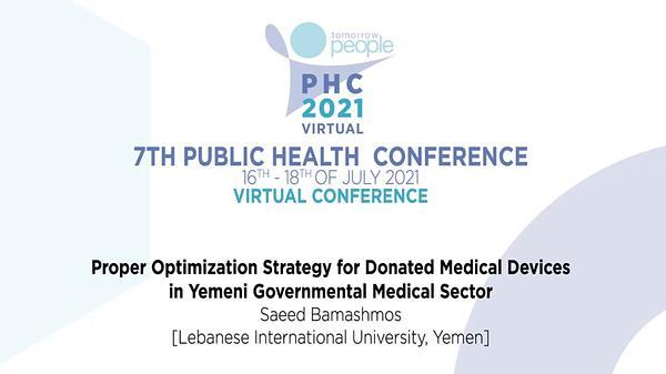 Proper Optimization Strategy for Donated Medical Devices in Yemeni Governmental Medical Sector