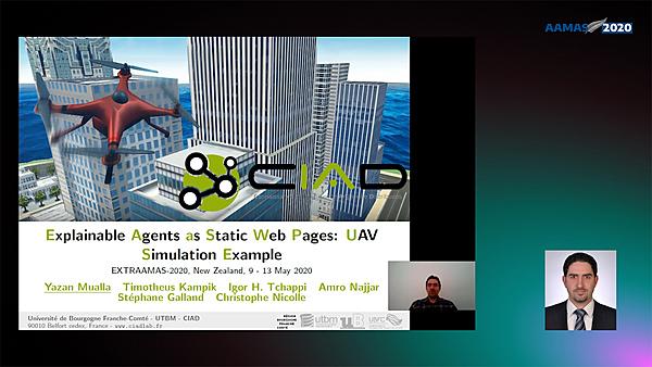Explainable Agents as Static Web Pages: UAV Simulation Example