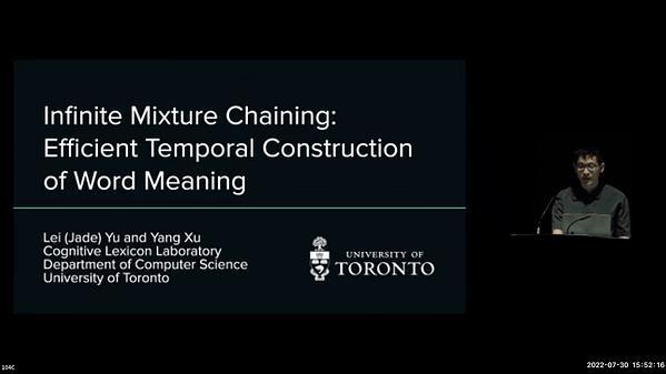 Infinite mixture chaining: Efficient temporal construction of word meaning