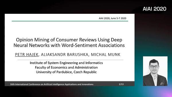 Opinion Mining of Consumer Reviews Using Deep Neural Networks with Word-Sentiment Associations