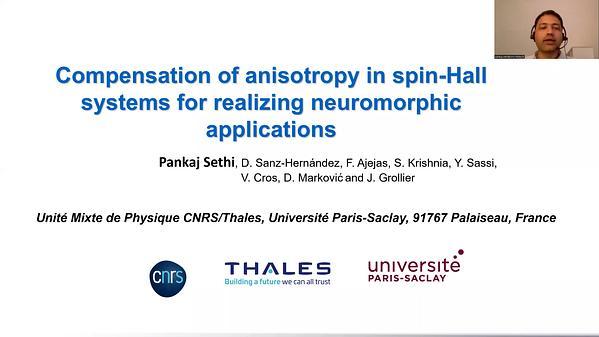 Compensation of anisotropy in spin Hall systems for realizing neuromorphic applications
