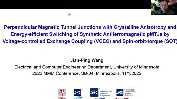 Perpendicular Magnetic Tunnel Junctions with Crystalline Anisotropy and Energy efficient Switching of Synthetic Antiferromagnet pMTJs by voltage