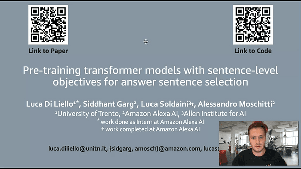Pre-training Transformer Models with Sentence-Level Objectives for Answer Sentence Selection