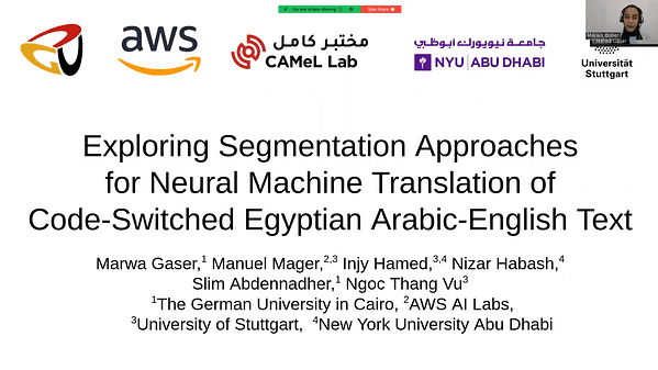 Exploring Segmentation Approaches for Neural Machine Translation of Code-Switched Egyptian Arabic-English Text