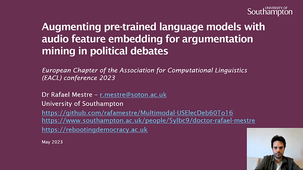 Augmenting pre-trained language models with audio feature embedding for argumentation mining in political debates